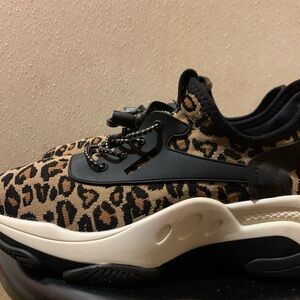 Steve Madden Leopard Print Sneakers with Black Accents